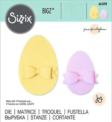 Eggs is two sizes and a lovely bow! Sizzix item #665098. Designed by Jennifer Ogborn. Sizzix Bigz die -Easter Egg.