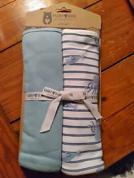 Rabbit + Bear Organic Cotton Swaddle Blankets - Set Of 2 - Blue - Brand New.[RCLB1] These are brand new,  you are...