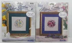 2 BUCILLA SILK RIBBON EMBROIDERY KITS FLOWER OF THE MONTH. February - Violet. & February. December - Nacrisus.