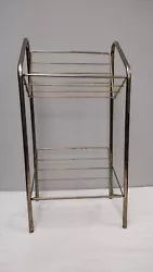 Vintage Mid Century Gold Metal Wire 2 Tier Book/Magazine/Towel Rack Holder MCM. Very adorable and collectible Could use...