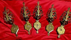 Beautiful + ornate + Tudor Arts & crafts + one lighter pull Chain Wall sconce in which 5 available +. Heirloom Quality...