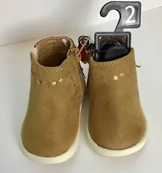 WONDER NATION. INFANT/TODDLER GIRLS SUEDE TAN BOOTS. MATERIAL SUEDE.