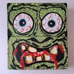 Original VHS Monster Art sold by Artist lowbrow outsider art by Adam Mulcahy. Acrylic paint on VHS tapes Tape Head #2...