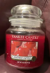 Yankee Candle CANDIED APPLE 14.5oz. Medium Jar RETIRED Used.
