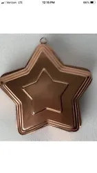 Vintage Copper Star 8” Cake Pan Jello Mold Farmhouse Kitchen Wall Hanging 5 Cups.