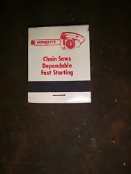 Homelite Chainsaw Matchbook (Full) #2. Condition is 