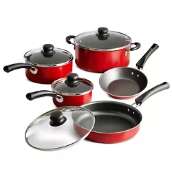 Nonstick interiors are easy to clean. 1 qt covered sauce pan. 2 qt covered sauce pan. Nine pans with lids per unit....