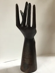 About 10” high, beautiful slender fingers with long nails and life lines on palm. Very nice and great condition. No...