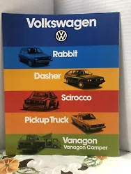 1980 Volkswagen Rabbit, Dasher, Scirocco, Pickup Truck, Vanagon Camper Car Dealer Sales Brochure Catalog - B17. 11...