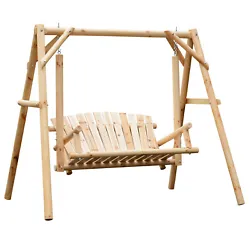 Our 2 person loveseat chair swing will bring rustic country charm to your outdoor space! Our log swing is made from...
