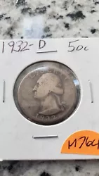 1932-D 25c Washington Quarter Key Date 90% Silver Collectible US Coin (M764).