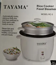 ***OPEN BOX***Tayama RC-3 Rice Cooker & Food Steamer 3 Cup in White.