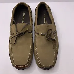 Rockport Mens Tan Leather Boat Deck Shoes Slip on Loafers APM7801K Size 8.5 EUC.
