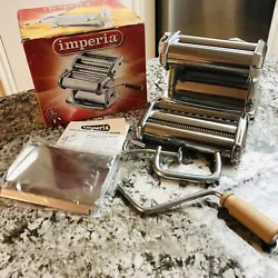Imperia dal 1932 Noodle Pasta Maker Machine Wood Crank Handle Made in Italy NIB.