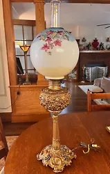 Antique Victorian Lamp-GWTW Lamp-Banquet Lamp-Antique Converted PARLOR LAMP- Gone With The Wind Lamp with Globe. Sold...