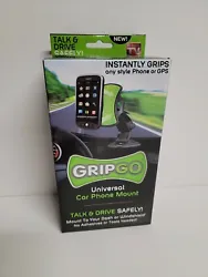 GripGo (Talk & Drive Safely) Car Cellphone Holder Universal Mount to Dash/Window.