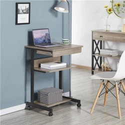 【STURDY STRUCTURE】: This metal/wood laptop table is overall 56cm/22’’ length, 51cm/20’’ width and...
