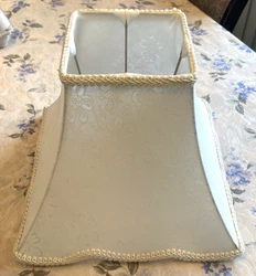Vintage Textured Fabric Off White Square Bell Shaped Lamp Shade 9.5 H x 11 WLamp Shade measures approx. 9.5 H x 11...