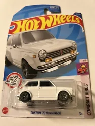 Get ready to zoom off with this Hot Wheels Custom 70 Honda N600 diecast car! Perfect for car enthusiasts and collectors...