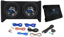 Rockville RV8.2A Single 8” 800 Watts Peak / 250 Watts RMS Bass Enclosure System With Matching Mono Block Class A/B...