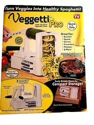 Veggetti Pro Table Top Spiral Slicer Cut Vegetable CutterColor: WhiteStainless Steel BladesThick Spiral BladesThin...