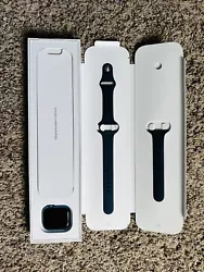 Apple Watch Series 7 41mm Blue Aluminum Case Abyss Blue Sport Band - (MKN13LL/A). Great condition gps version Screen...