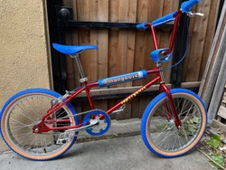Mongoose Super Goose BMX Bike. Reissue of the 1984 classic BMX race bike. Full cro-mo loop tail frame and fork. 9”...