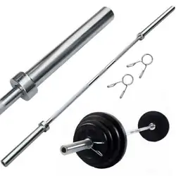 Great for muscle strength, bone health and muscularity building. Our Olympic bar with threaded ends and spring lock...