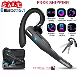 Trucker Wireless Headset Bluetooth 5.1 Earpiece Dual Mic Earbud Noise Cancelling. BLUETOOTH HEADSET 5.1: Adopted...