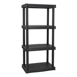 This Black Plastic 4 Shelf Shelving Unit is a great solution for all your storage needs. This shelving unit is easy to...