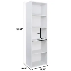 5 Tier storage shelves design creates a sophisticated space,it is perfect for living room, bedroom and office. You can...