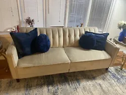Ffuton sofa couch bed sleeper. Futon velvet in excellent condition. 81.5”x34”x34”