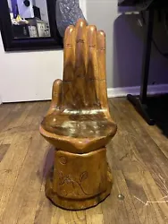 Carved Hand Chair. Condition is Seller refurbished. Shipped with USPS Ground Advantage.