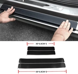 Material: (carbon fiber pattern,not real carbon fiber ). Car door sill scuff cover anti-scratch decor stickers. 2pcs...