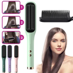 3D Hair Straightener Brush Straightening Curler Hot Comb Adjustable Heat 30 Mode. Hair Straightener Brush Straightening...