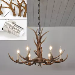 Retro Resin Antler Chandelier Light Deer Horn Restaurant Dining Pendant Lamp Usa. 1 X Chandelier Lamp. Material: Resin....