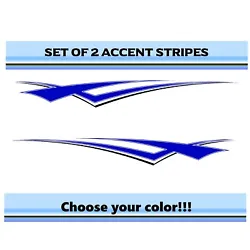 2 RV Trailer Truck Boat Accent Stripe Decals Graphics Color Choice. All decals over 22