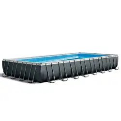 Includes pool, pool ladder, ground cloth, sand filter, and pool cover. Pool type: Above ground. Gray outer liner and...