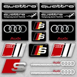 Audi Sport Sticker Total 14 Pattern. Give your car a shade style by adding the Nice Sticker to make your car stand out...