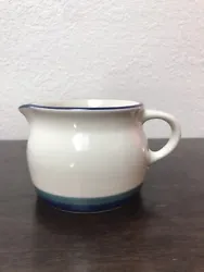Cintage Pfaltzgraff Creamer Pitcher Jug Small Green Blue Stripe. Item is in good preowned condition with no cracks or...