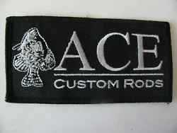 ACE Custom Fishing Rods ( Fish / Angler ) Patch Iron On 4” Rare Logo. Nice looking patch. great to add to your...