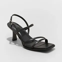•Strappy heel sandals •3in block kitten heels •Square open toe, open-back design •Strap closure •Cushioned...