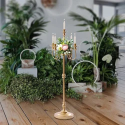 Specification Material: Iron Color: Gold Mount Type: Floor Mount Surface Treatment Process: Paint Number of Holders: 5...