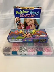 Rainbow Loom Bracelet Making Kit, Instruction Manual Book, & Assortment Of Colored Bands, Charms, & Clips - Excellent...