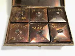 Working lid and latch. All 6 Original Spice Tins are Included with each marked on the top lid.
