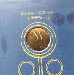 Métal: OR FIN 999‰. Diamètre: 20.000 mm. Monnaie de Paris, épuisée.