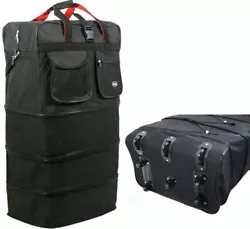 Expandable - Three levels fordable. 5 sturdy 360° swivel wheels and3 skating wheels make it easy to pull the bag for...