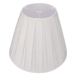The natural off-white fabric softly diffuses the light to fill any room with brightness and warmth. Type Lamp Shade....