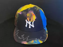 For sale is an original 1/1 painted New York Yankees hat done by Mr. Brainwash at Terminal 5 on July 24, 2014 in New...
