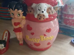 2011 Betty Boop Cookie Jar Pink Hearts Dog And Shakers. Ill also throw in some salt and pepper shakers. My aunt tried...